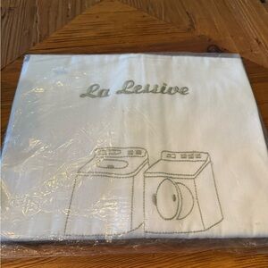 White Laundry Bag with Embroidery